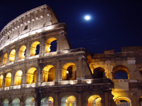 The Roman Colosseum at night